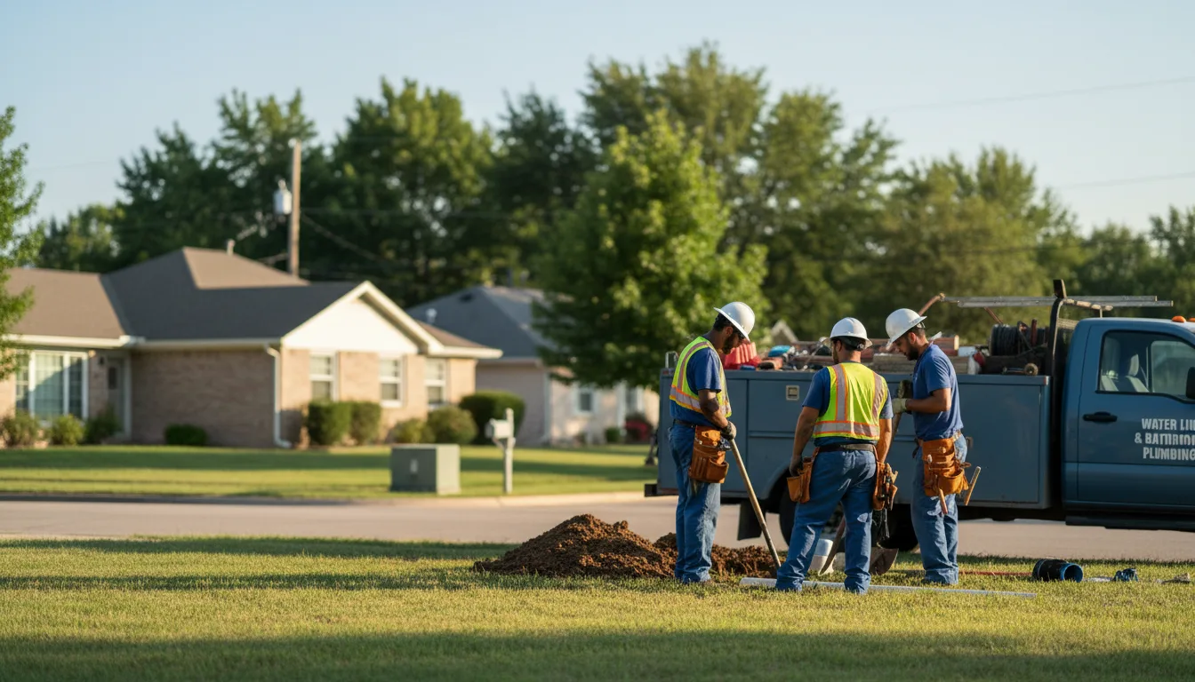 Residential water line and bathroom plumbing service in Plano, TX